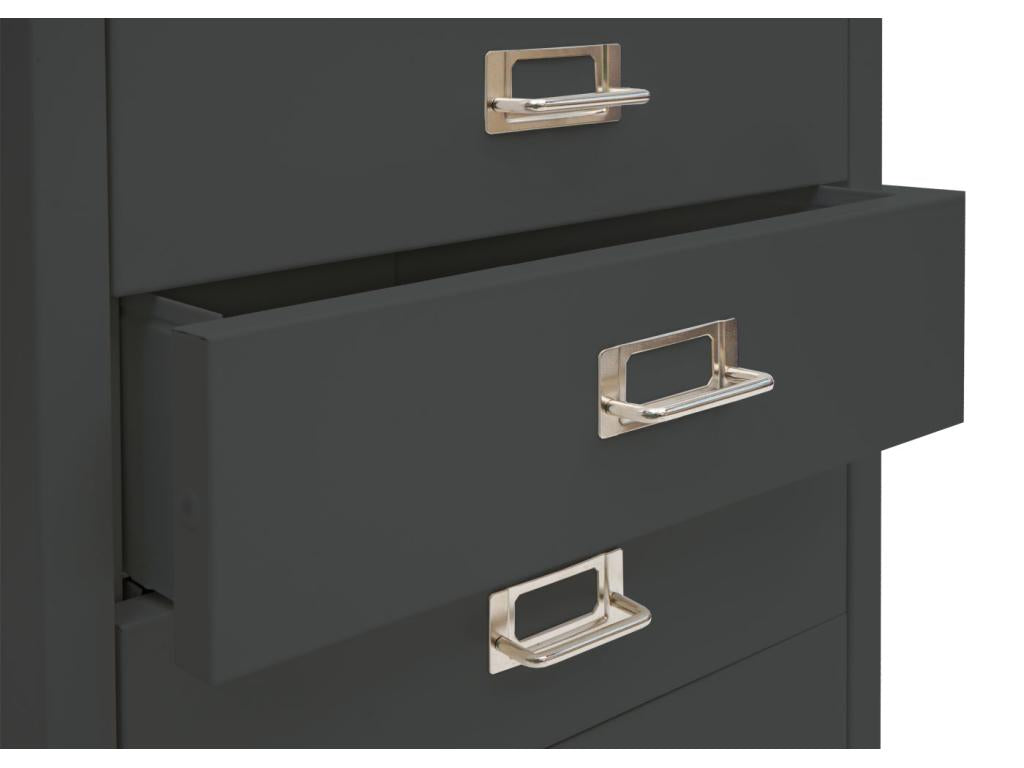 Decohaute-L49 Rolling Cabinet - Steel Drawer Cabinet, File Cabinet - Metal 75x40x41cm, 6 Drawers - Dark Grey OMQI19409
