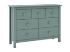 Decohaute - 5-Drawer Chest of Drawers in Solid Pine, Petrol Green TEQP88126