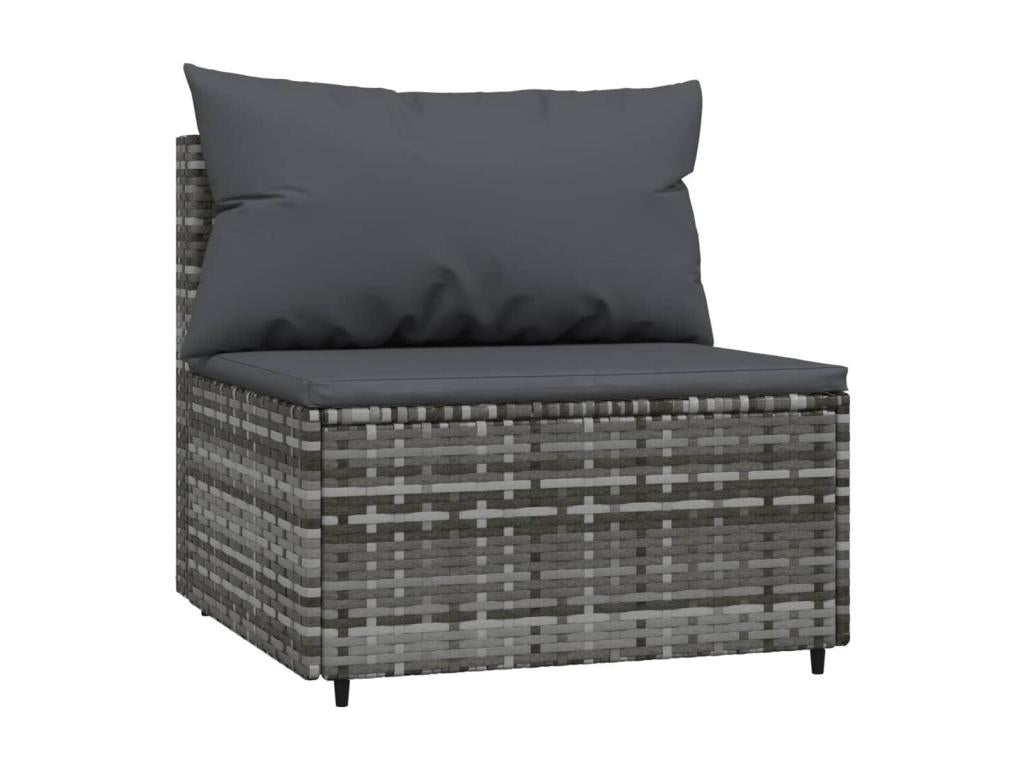 Garden center sofa with grey cushions, woven resin FORG97450