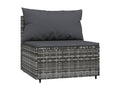Garden center sofa with grey cushions, woven resin FORG97450