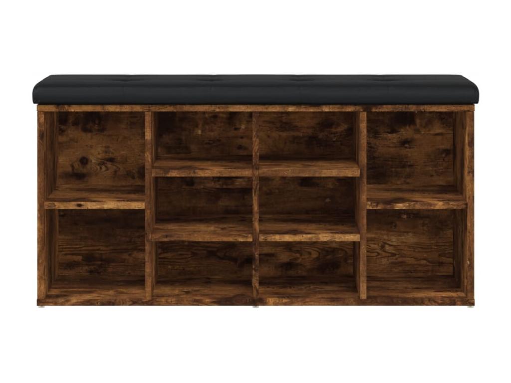 Smoked oak shoe bench 102x32x50 engineered wood LILB11747