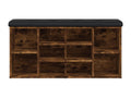 Smoked oak shoe bench 102x32x50 engineered wood LILB11747