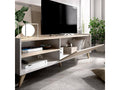 Chezlova TV Stand, Low Sideboard, Living Room Buffet for TV, Chezlova 155x43h47 cm, Oak and White NTPY65228