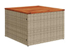 Garden furniture set with cushions, 9 pieces, méDecohaute beige woven resin OBBT78070
