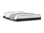 Black bed frame 140x200 cm engineered wood and metal DVLE78855
