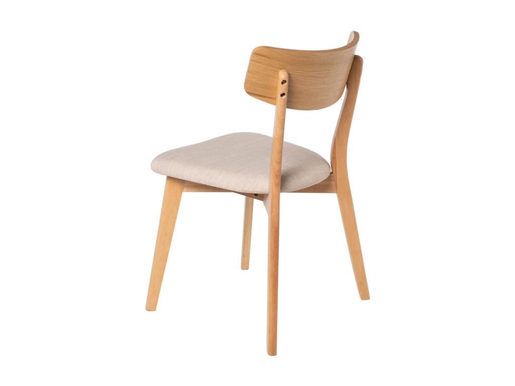 Decohaute OYLH46540 chair in oak wood and light beige fabric