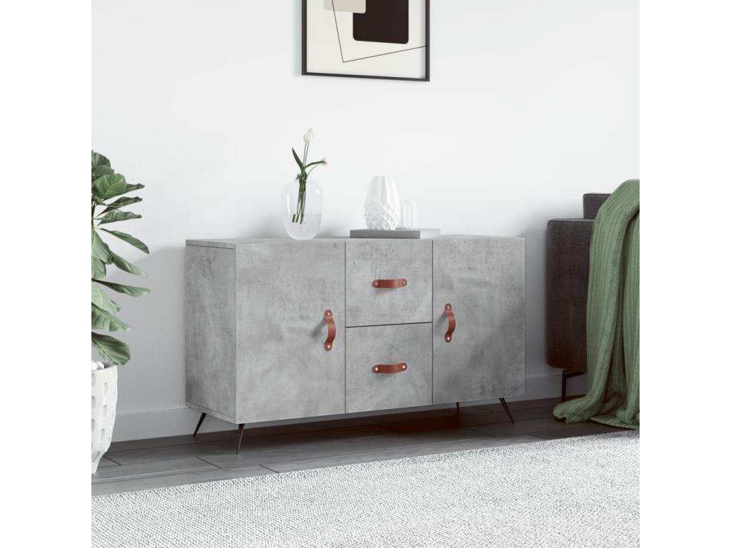 Concrete grey sideboard 100x36x60 cm engineered wood KFTV61676