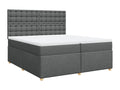 Decohaute bed base with mattress, dark grey, 200x200cm, fabric XYCW28598