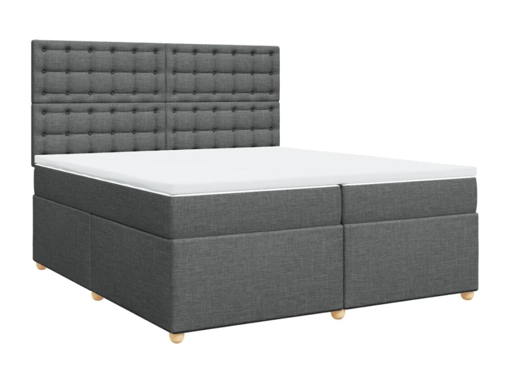 Decohaute bed base with mattress, dark grey, 200x200cm, fabric XYCW28598