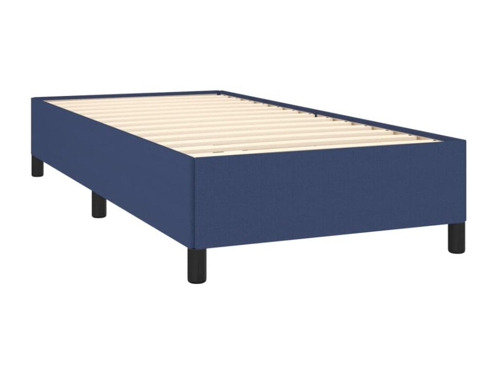 Upholstered bed base with mattress, blue, 90x200 cm, fabric RWHI33635