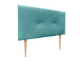 Decohaute Smooth Velvet Headboard with Buttons 95x115 with Bed Legs 80/90 - Turquoise ZKNY31912
