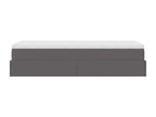 Ottoman bed frame with grey 100x200 cm faux leather mattress IOMY12092
