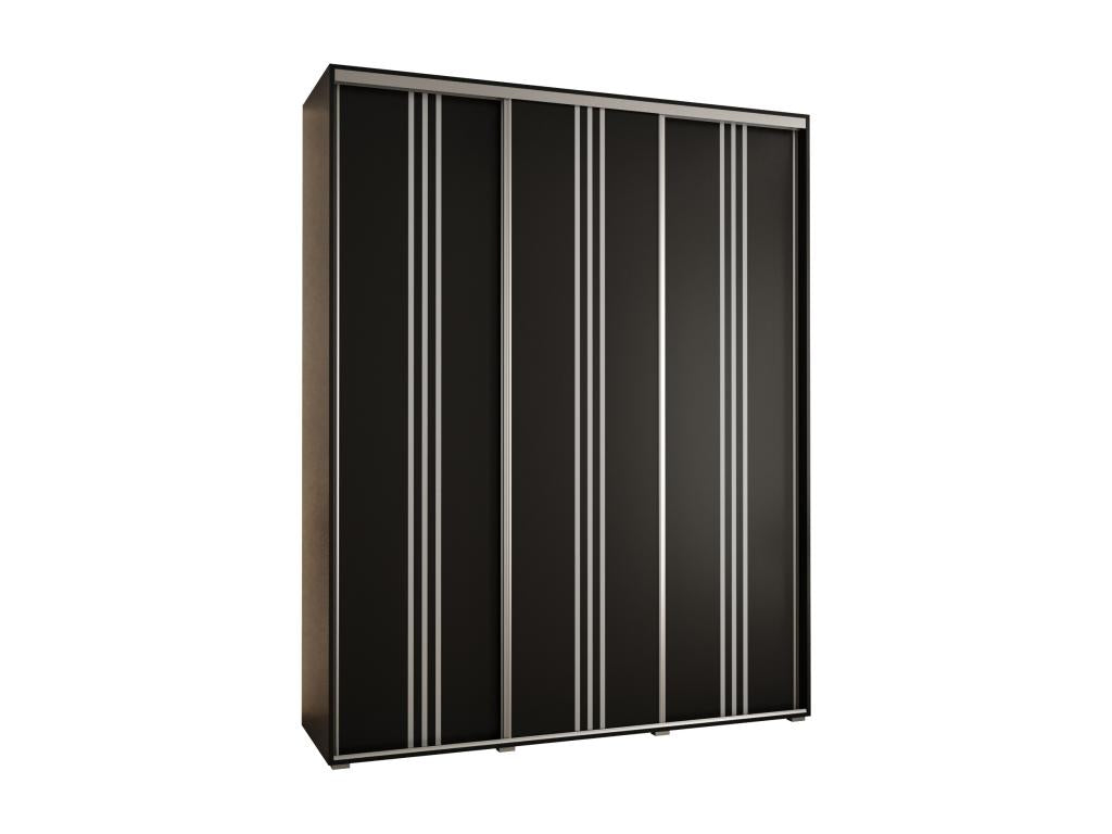 Decohaute 6 Sliding Door Wardrobe 235.2/190/45 3 Doors Black/Black/Silver KNRR54872