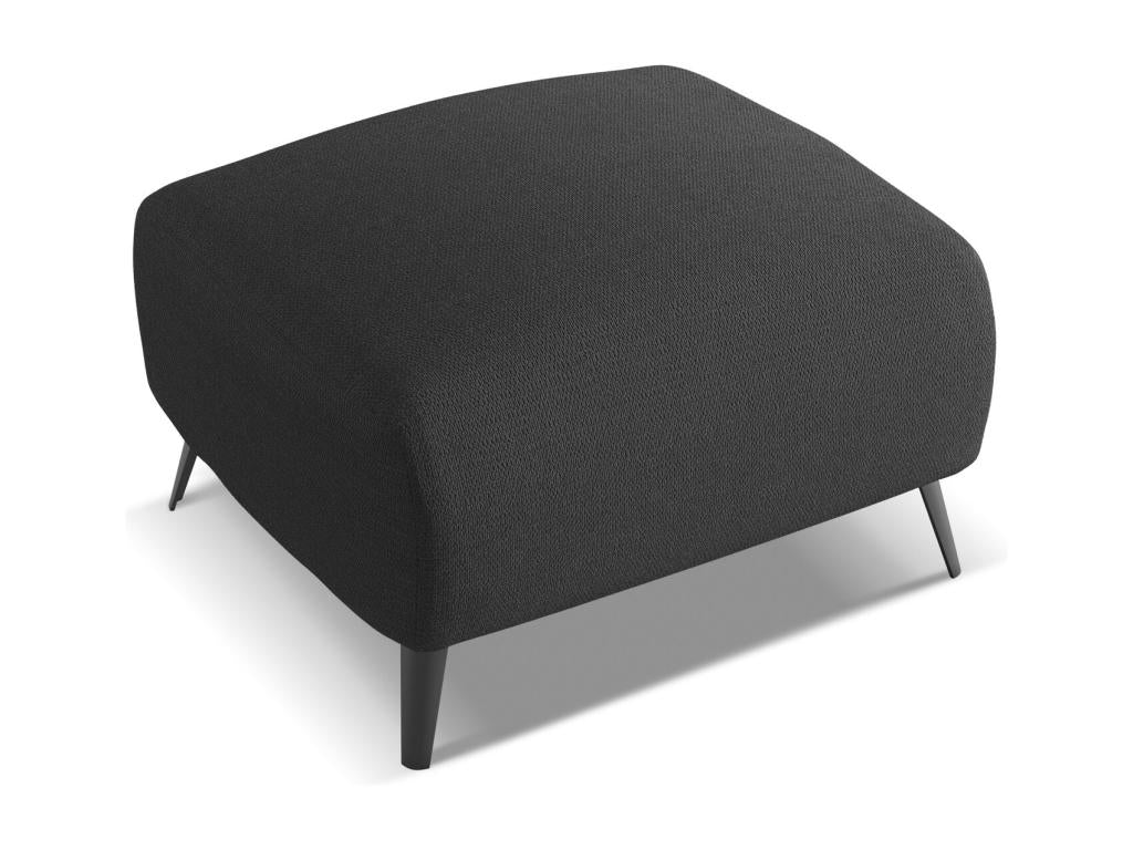 Chenille fabric pouf - anthracite - Chezlova XUCU65477