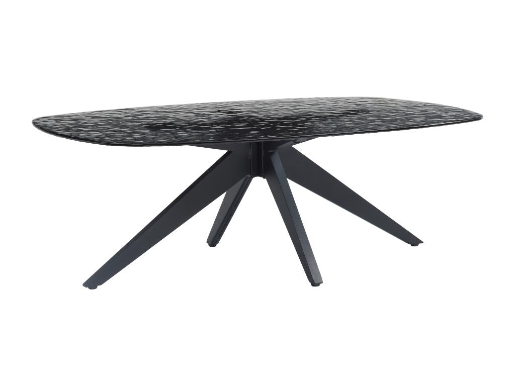 Coffee table in tempered bubble glass and metal - Black - Decohaute WNXU70226