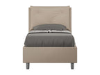 Domopure dove grey faux leather bed with padded slatted base 80x200 HOSX63281