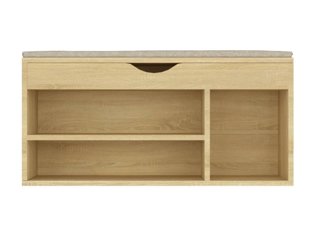 Shoe bench with cushion, Oak finish, Decohaute, 104x30x49 cm, CBDX35473
