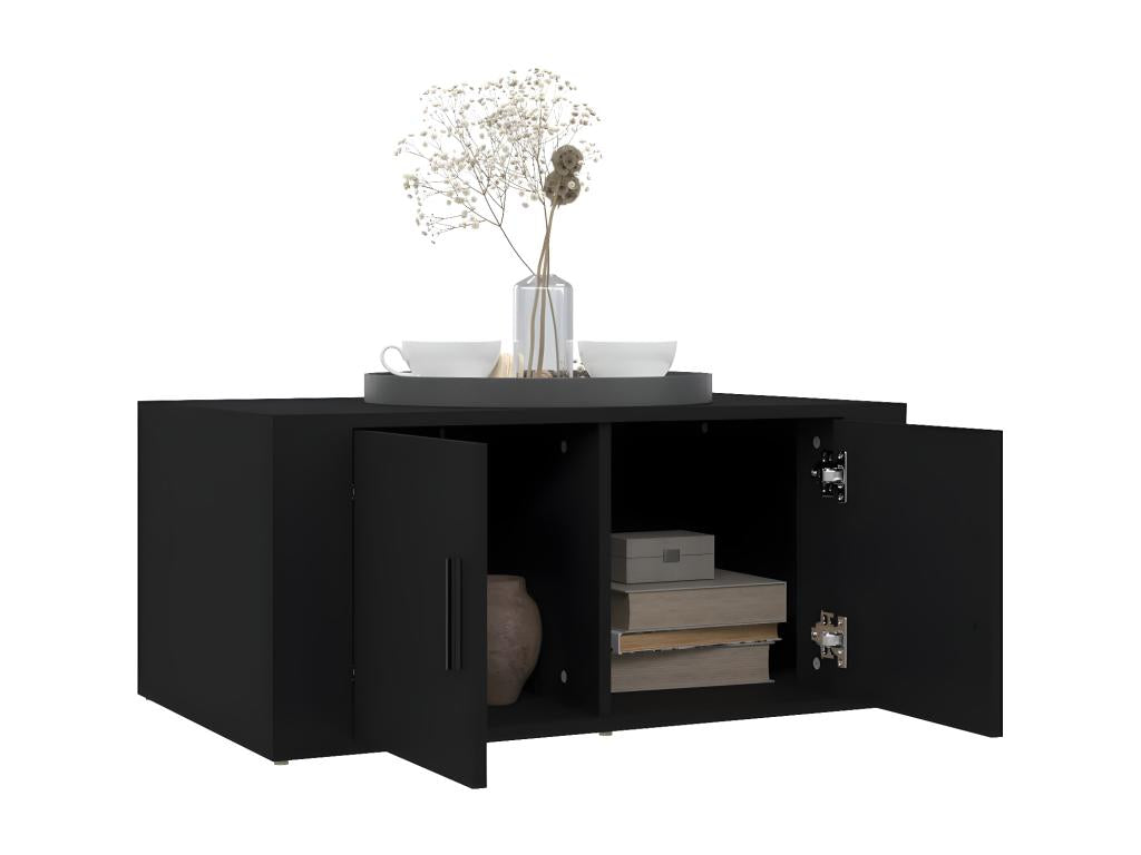 Coffee table, black, 80x50x36 cm, engineered wood, YFCP35860