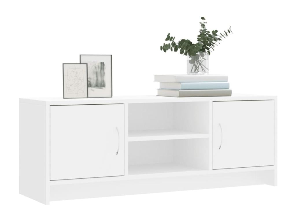 White TV stand 102x30x37.5 cm engineered wood WWTG70859