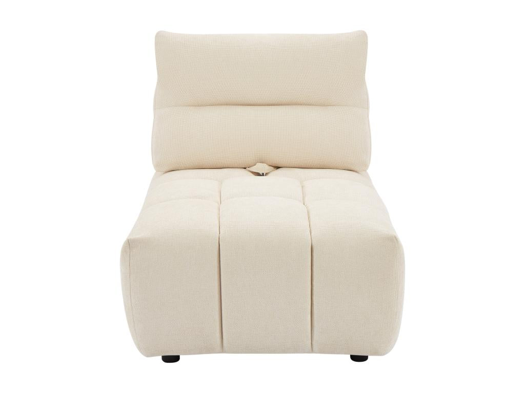 Decohaute UYPJ45862 Beige Textured Fabric Armchair with Adjustable Backrest