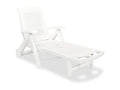 Chaise longue with footrest, white plastic, UYAN85864