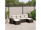 6-piece brown resin wicker garden furniture set with cushions CYTT91720