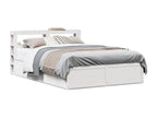 Bed frame with white headboard, 160x200 cm, solid pine wood DCDZ20426