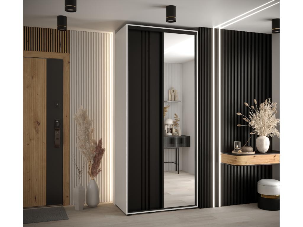 Decohaute 7 Sliding Door Wardrobe 235.2/100/45 2 Doors White/Black/Black PUGH62616