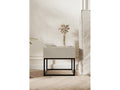 Bedside table - 50 cm beige with black legs - Domopure CIWU49647