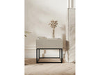 Bedside table - 50 cm beige with black legs - Domopure CIWU49647
