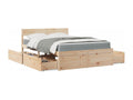 Bed with drawers and mattress 120x190 cm solid pine wood MKFW90052