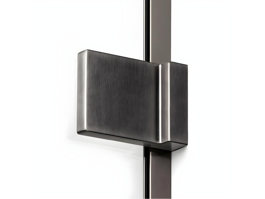 Chezlova GUNMETAL BRUSHED left-hand pivot shower enclosure 120x100 cm, brushed stainless steel color, front access CZQE82595