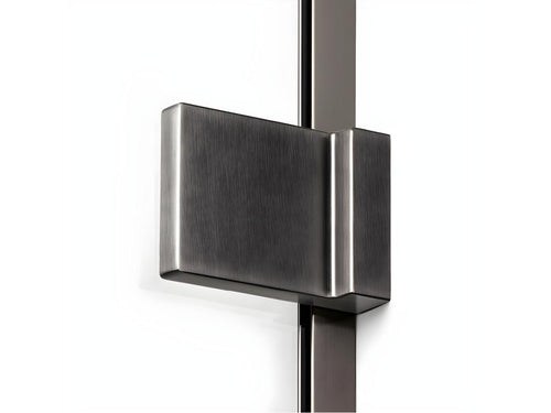 Chezlova GUNMETAL BRUSHED left-hand pivot shower enclosure 120x100 cm, brushed stainless steel color, front access CZQE82595