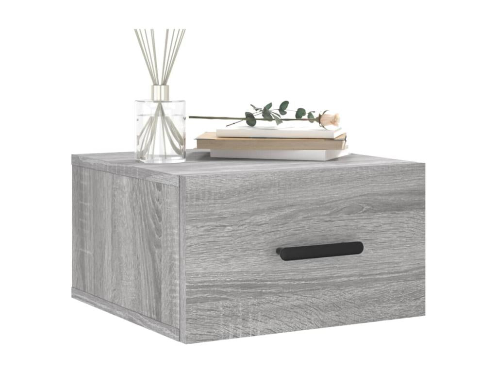 Decohaute 2-piece wall-mounted bedside tables, grey, 35x35x20 cm, RUOD46697