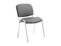 Dining chair - Faux leather / Chrome metal - Grey - Decohaute DFRY36361