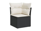 10-piece garden furniture set with cushions, black resin wicker RVRK67715