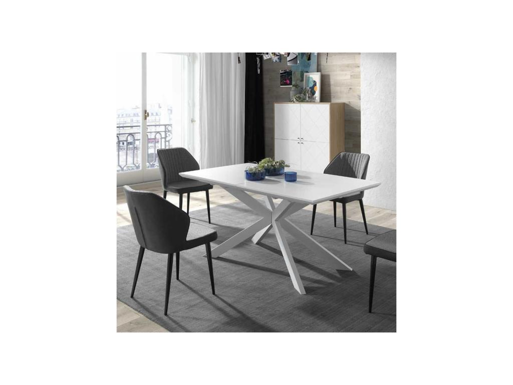 Quartet of Gray Fabric/Faux Leather Chairs - Decohaute VXAZ16106