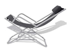 Set of 2 reclining patio chairs, black steel, JBNF69434