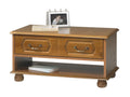 Rustic Oak Rectangular Coffee Table with 2 Drawers and 1 Niche, W 82.4 H 42 D 46.5 cm HJZE43136