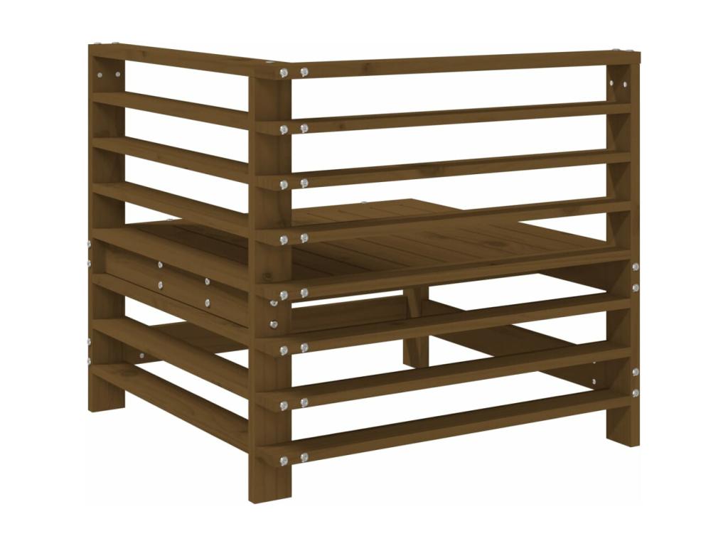 2-piece garden corner sofas, honey brown, solid pine wood FBSS69037