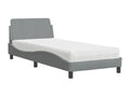 Bed with light grey mattress 90x200 cm fabric BQHA93336