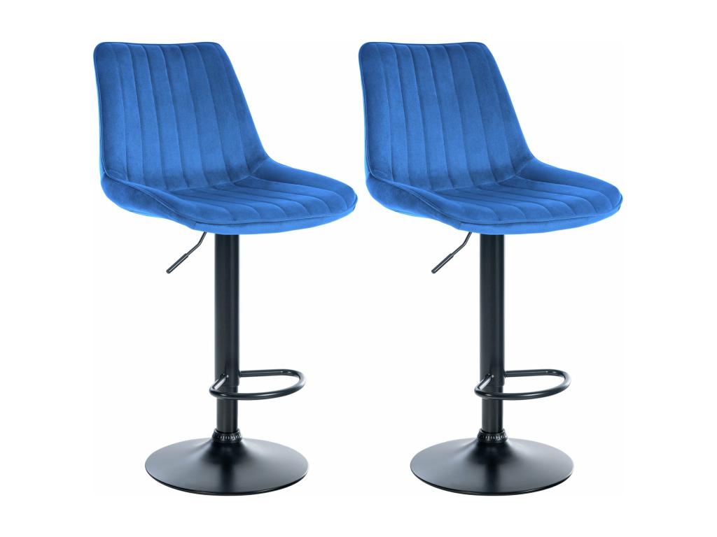 Set of 2 blue metal stools 49.5x50x91 cm 10 0004428 PVTR37260
