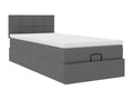 Ottoman bed frame with dark grey mattress 90x190 cm fabric NVDN01623