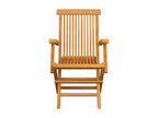 Garden chairs with grey cushions, 6 pieces, solid teak wood, CAJE89016