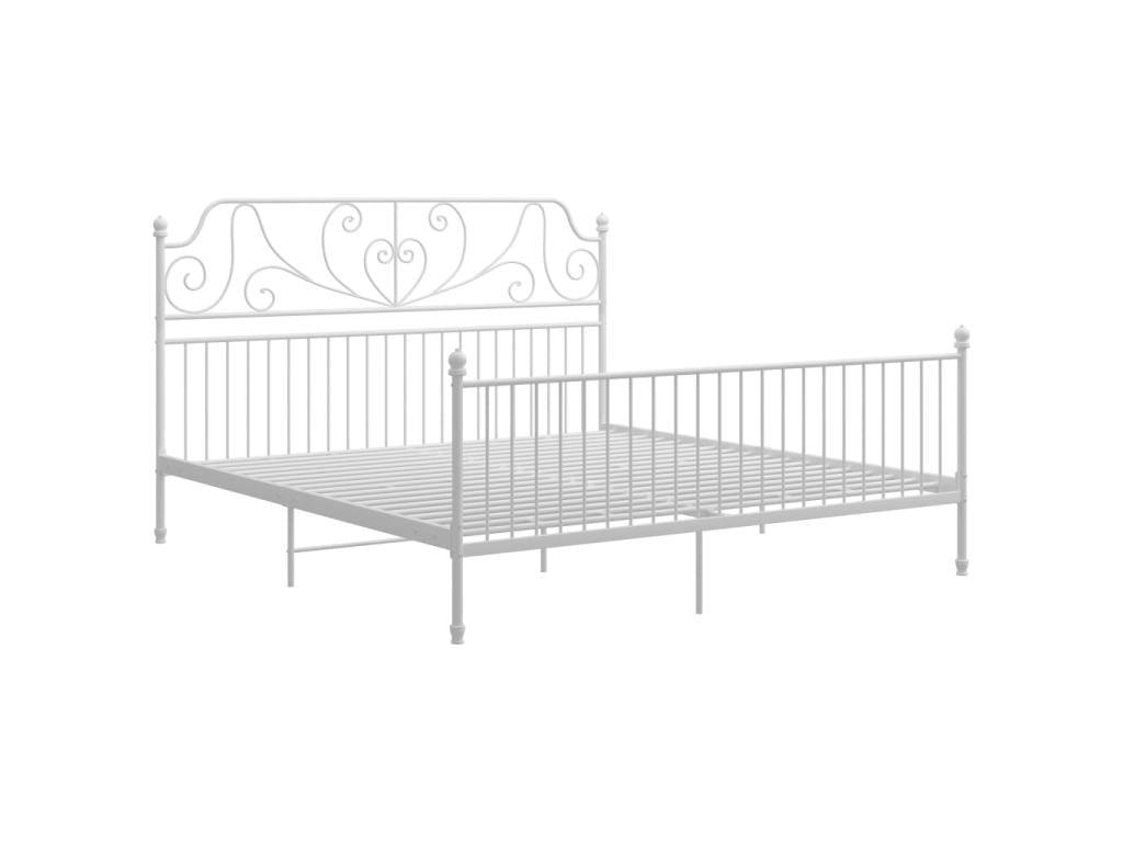 White Metal and Plywood Bed 180x200 NVRG51265