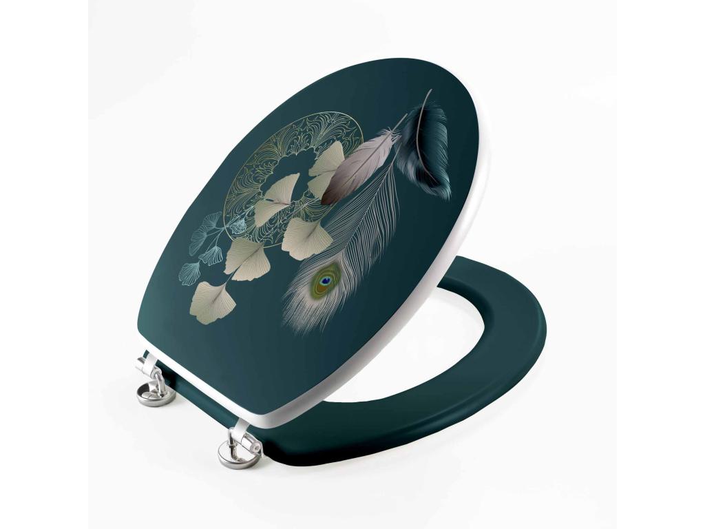 Toilet seat 37x46 cm with metal hinges Ginckoblue JTEU83229