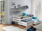Chezlova 122 Single Bed with an additional pull-out bed, Grey, 90x200 - 90x190 cm, Wood, TJOA89491