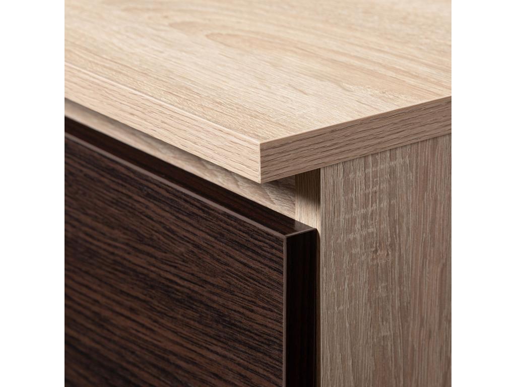 Decohaute K120 Oak Chest of Drawers, 120 cm, 8 Drawers, Wenge Front, 120x40x99 cm AIUC37829