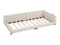 90x200 cm linen daybed - with LED and charging ports - Beige UOFP24671